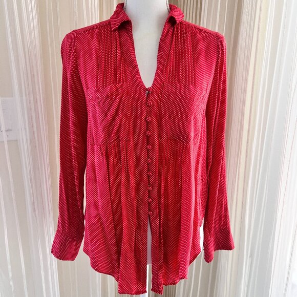 Anthropologie Maeve MATILDA polka dot long sleeve tunic blouse size S - Picture 3 of 8